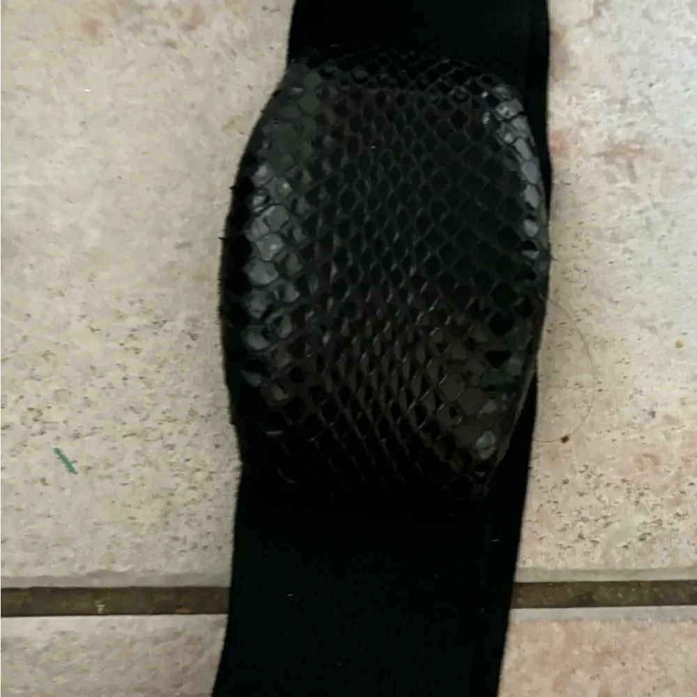 Vintage Snakeskin buckle belt Wide stretch belt adjustable Dress accessory rare
